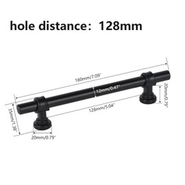 TopHomer 128 mm Wardrobe Door Handle, 4 Pieces Stylish Kitchen Cabinet Handles, Furniture and Wardrobe Drawer Handles, Cabinet Door Handles for Kitchen Dressers, Drawers and Bathrooms