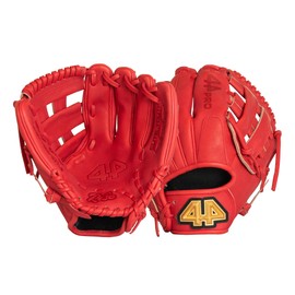 44 PRO BB Stock Rise Baseball Glove for Youth & Little Leagues, Age 8-12, Infield & Outfield, H-Web, Easy Break-in, Narrow Fit & Lightweight Design, Left Hand Throw, Size 11.5, Red