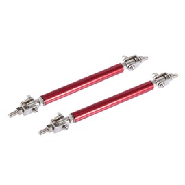 Motoforti Universal Bumper Lip Splitter Tie Rod Bar, 10cm, Aluminum Alloy, Red, 2 Pcs
