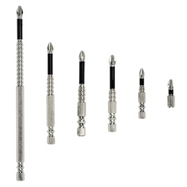 JIEHU 6 Pcs Magnetic Slip Screwdriver Bits, Magnetic Screwdriver Drill Bit Set, Magnetic Drill Bits for DIY Projects and Repair