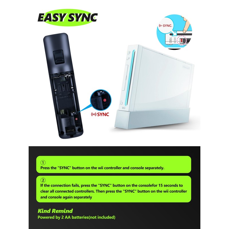 (Black) Remote Controller with Motion Plus for Wii/WII U, 2