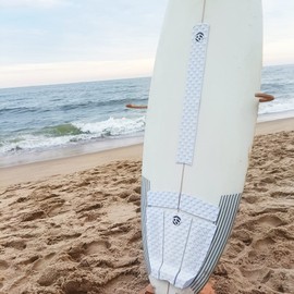 AQUBONA Arch Bar Traction Pad 5+1 Piece EVA Surfboard Deck Traction Pads with Kicker for Stomp Skimboards, Surf Boards, Funboard, Fish Board/White Blue