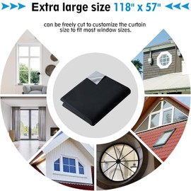 MCSWSEE Persianas Opacas Portátiles, 145x300cm Cortinas Opacas con Aislamiento Térmico con Bolígrafo, Regla y Bolsas, Cortinas Opacas para Ventana de DIY Viaje para Ventana de Techo, Dormitorio