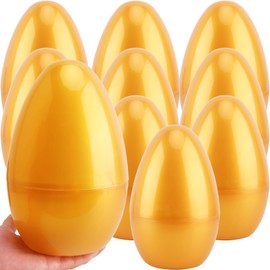Haconba 10 Pcs 10 Inch Jumbo Golden Easter Eggs Large Fillable Easter Eggs Giant Plastic Eggs for Kids Adults Easter Egg Hunt Party Decoration