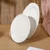 HOFURME 4 Pcs Plate Dinnerware Display Stand, 2-Tier China Platters