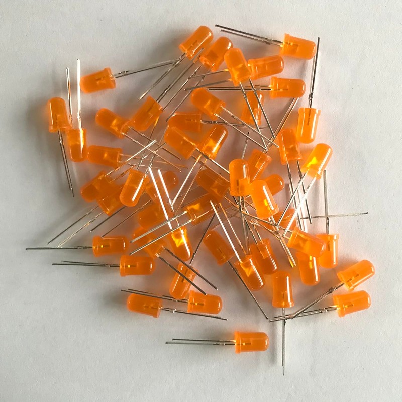 5 mm LED Light Emitting Diode, 80 Pieces Orange LED