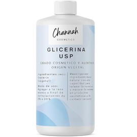 CHANNAH  Glicerina Vegetal Pura 99.5  Humectante y Emoliente Natural  Grado Cosmético y Alimenticio  Hidratante para Cremas, Jabones, Sérums y...     