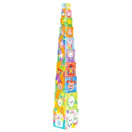 Gentosha NHK Peek-a-boo! Wan-Wan and Pou-po's Box Stacking Educational Toy 1.5 Years Old