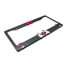LP Frameworks Minnie Bow V2 3D Raised License Plate Frame | 1 Pack Car License Plate Cover | Universal US Black License Plate Holder | Auto Accessories (Car, Truck and SUV)