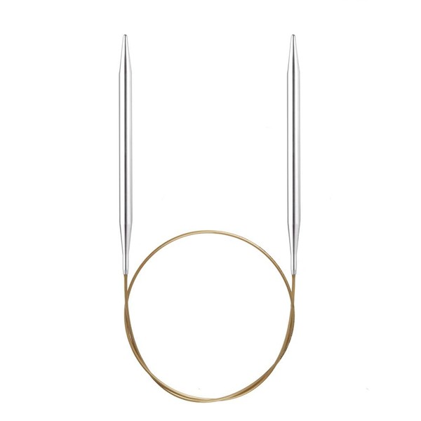 Addi Circular Knitting Needle 150 cm 8 mm brass tips+gold cord