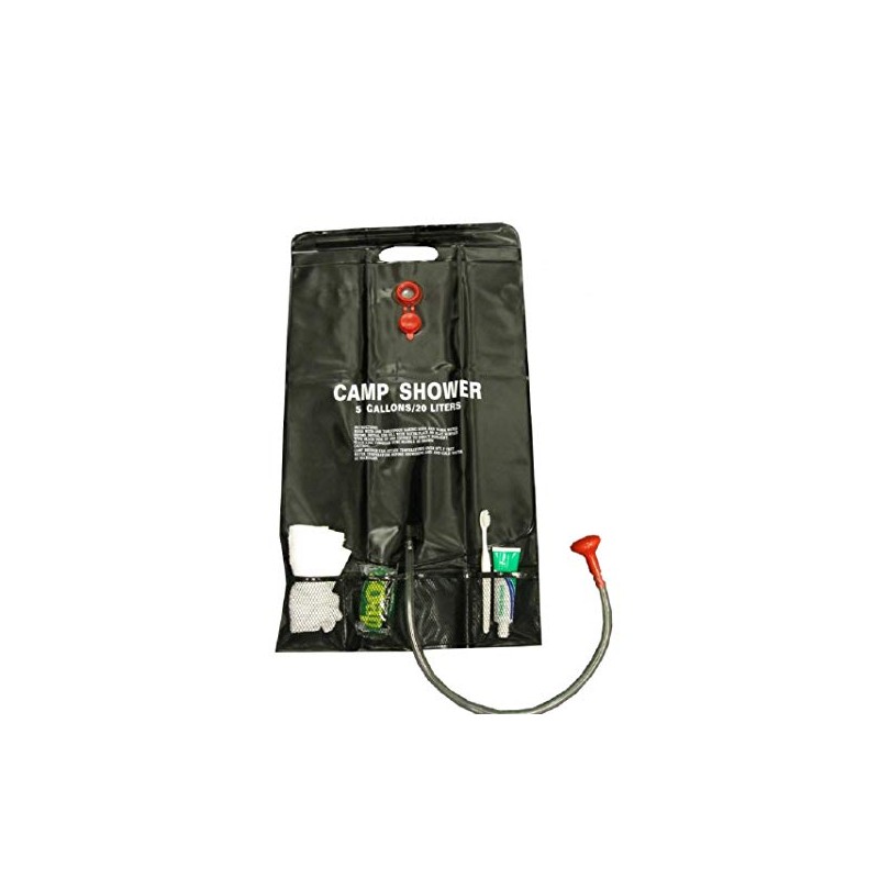 SunnCamp Platinum 20ltr Solar Shower with Storage Pockets - Black