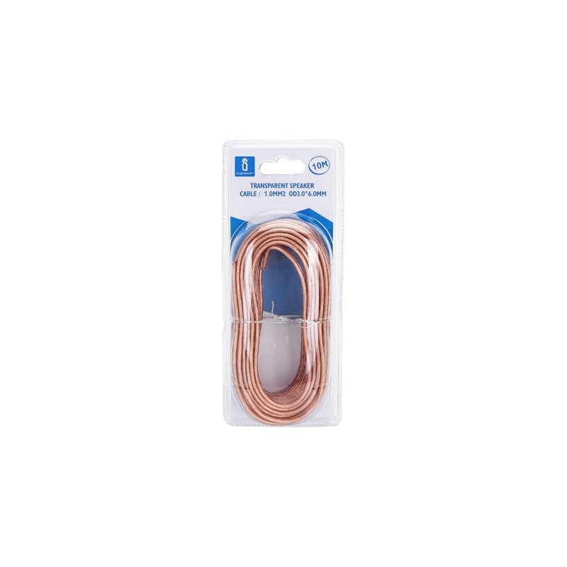 VoltShine 10m Red Clear Speaker Cable Ideal for Connecting Audio