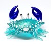 ZOOCRAFT Blown Glass Blue Crab Figurine Handmade Miniature Ornament Aquarium