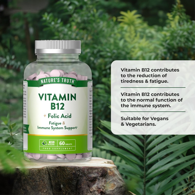 Nature's Truth Vitamin B12 with Folic Acid - 60 Vegan