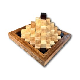 Impossible 3D Mechanical Puzzle - The Crazy Pyramid - 20 Piece Puzzle - Challenging 3D Wooden Brain Teaser - For Puzzle Experts Only