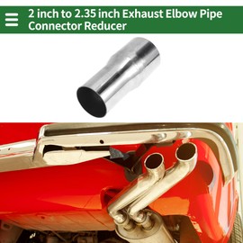 Motoforti 2" OD to 2.35" OD Mandrel Exhaust Bend Elbow Concentric Reducer T316 Stainless Steel Pipe Adapter 5 Inch Length Silver Tone