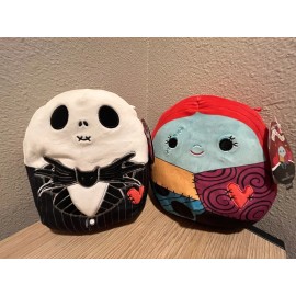 Squishmallows Kellytoy 8 Inch Valentines Sally & Jack Nightmare Before Christmas