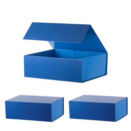 MUMUPACK Extra Large Blue Gift Box 19x16x6 Inches, Huge Gift Box, Large Gift Box with Lid Magnetic Closure, Groomsman Proposal Box, Rectangle Collapsible Gift Boxes for Wedding Dress 3 Packs