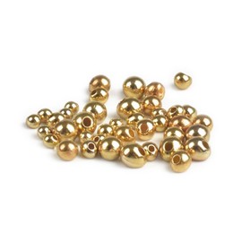 MUUNN 100Pcs Offset Tungsten Beads for Fly Tying, 5 Colors/4 Sizes, Hook Sizes #12~#14 Tungsten Jigoff Beads（Gold,2.8mm