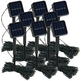 Lunartec Solar Fairy Lights White: Set of 8 Solar Fairy Lights, 100 Warm White LEDs, 8 Modes, 12 m, Sensor (Solar Fairy Lights for Outdoors, Solar Fairy Lights Outdoor Small)