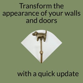 Knobs By Blossom Vintage Antique Brass Iron Wall Hooks Tie Backs Bronze Handmade Metal Animal Hook (12. Dog)
