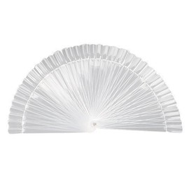 Generic 50 Pcs/Pack False Nail Art Board Tips Stick Polish Foldable Display Practice Fan Clear 10 Packs