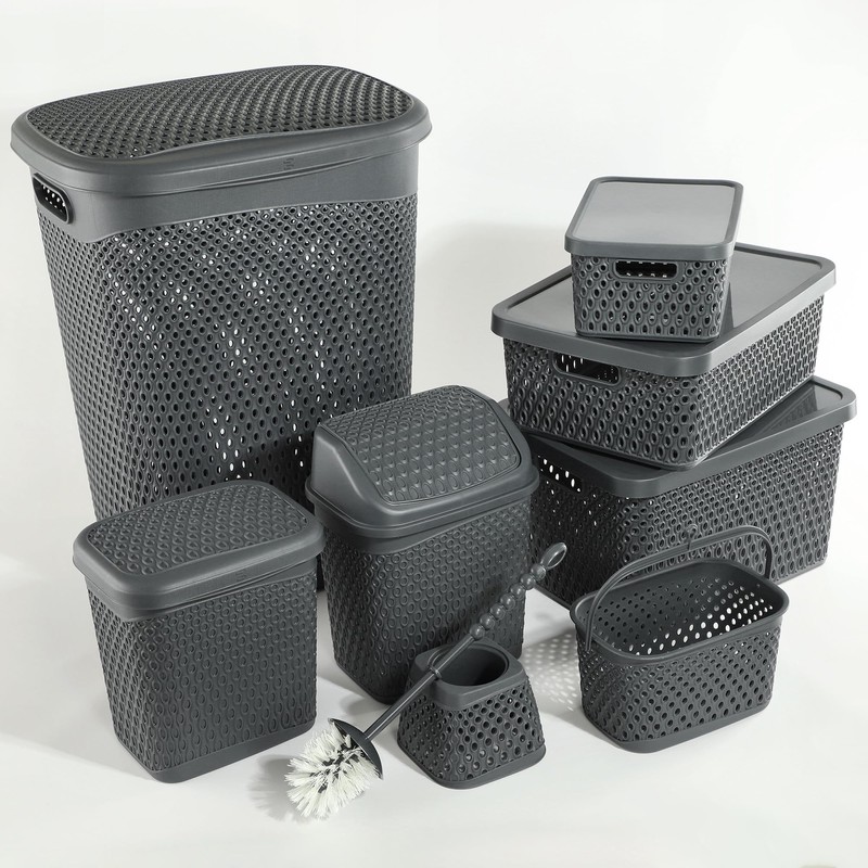 KADAX Rubbish Bin with Swing Lid, Waste Bin with Lid,