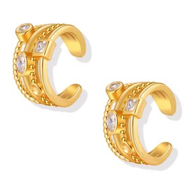 Gold Ear Cuff Earrings for Women Rhinestone Ear Cuffs Non Piercing Cartilage Clip on Earrings Minimalist Jewelry Gifts