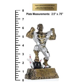 Decade Awards Monster Bowler Trophy - Beast Bowling Award - 6.5 Inch Tall - Customize Now
