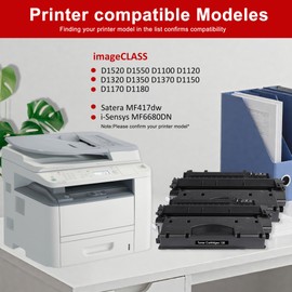 120 Black Toner Cartridge Replacement for Canon 120 CRG120 CRG-120 Toner Cartridge Compatible for imageCLASS D1120 D1550 D1150 D1320 D1350 D1520 D1170 D1370 D1180 MF6680 MF417 Printer(2 Pack,Black)