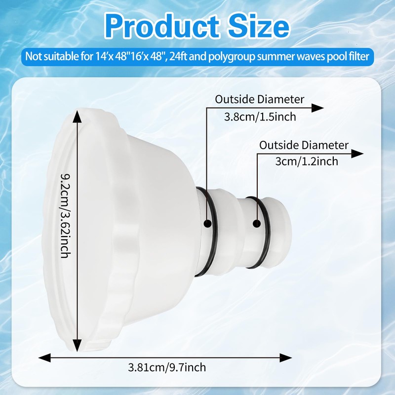 DIELOVEHUA Vacuum Adapter RP/RX Skimmer Attachment, Pool Skimmer Adapter, Compatible