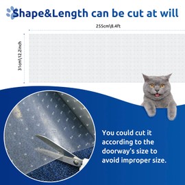 8.4Ft Cat Carpet Protector,Non Slip Plastic Pets Scratch Stopper for Doorway from Cat/Dog Scratching Carpet DIY Cut