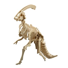 Pebaro 856/4 Holzbausatz Parasaurolophus, 3D Puzzle Dinosaurier, Modellbausatz, Basteln mit Holz, Holzpuzzle, Bastelset, vorgestanzte Holzplatte, ausbrechen, zusammenstecken, fertig, Geschenkidee