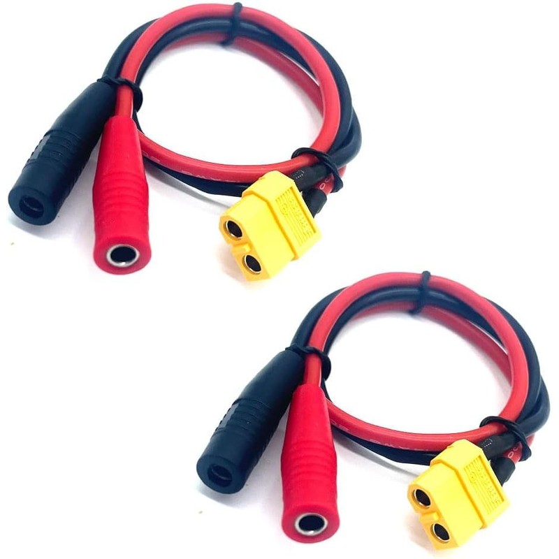 JIECHUN 2Pcs XT60 Female to 4mm Banana Bullet Female Connector