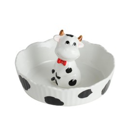 DIHOclub Decorative Ceramic Candy Bowl - Snack Serving Dish for Pistachios, Nuts, Candies, Jewelry Storage, Perfect for Holidays, Parties, and Gifts, 6 Inches(White Cow)
