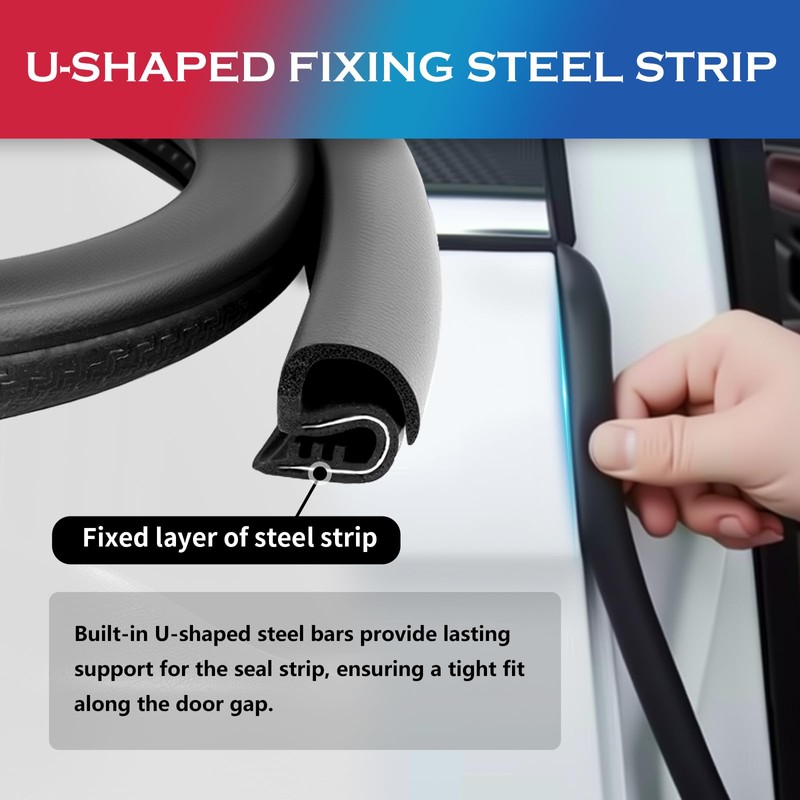 2PCS 2.62Ft Adjustable Automotive Weather Stripping Door Seal,Open-end Car Door