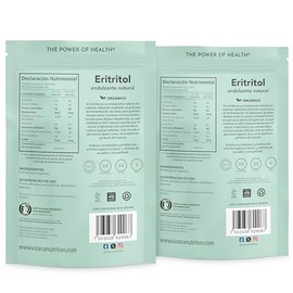 VIZANA NUTRITION | Eritritol Endulzante Orgánico USDA 1000g por pack (pack- 2 Bolsas de 500g)