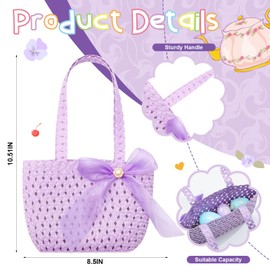 Zhanmai 6 Pcs Girls Tea Party Hats Accessories Set Kids Tea Party Bonnets Hats and Gloves Purses for Girls Dress up Favors(Pink, Purple,Chic Style)