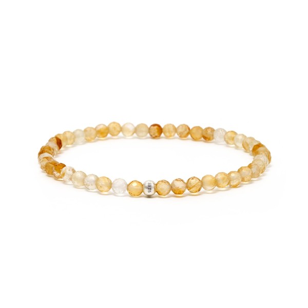 BERGERLIN Genuine Natural Stone Bracelet with 925 Sterling Silver Pearl