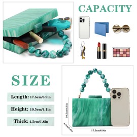 EVEOUT Women Acrylic Evening Clutch Handbag Marbling Bride Purse Shoulder Bag for Party Wedding