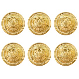 Samcos Button 6-Piece Set for Blazer, Blazer Button, DIY, Handicraft, Lightweight, Repair Replacement, for Clothing (D)