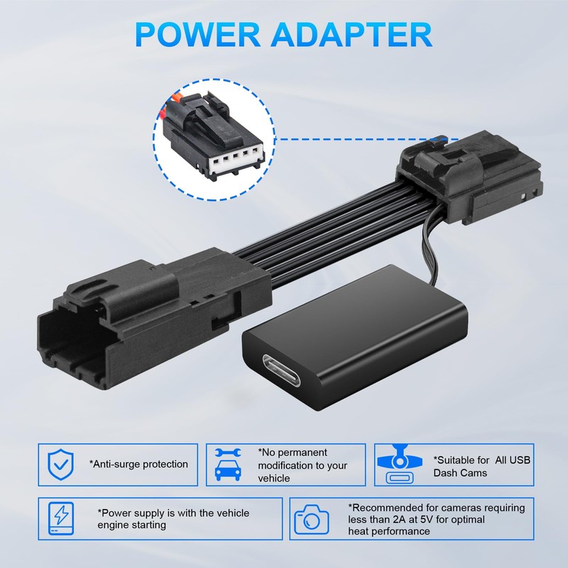 mangoal Dashcam Power Adapter Custom for Ford 5 Pin (Model