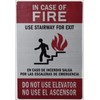 in CASE of FIRE USE Stairs Sign (Silver,Size 6X9, Double