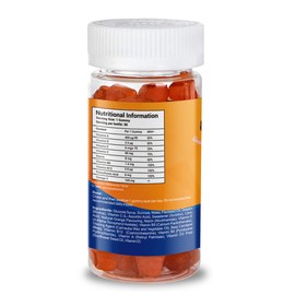 Chewable Multivitamin & Omega3 Bear Gummies for Kids - Children's Orange Flavour - Age 3 Upward- Omega 3 Supplement, with Vitamin C, A, B, D & Vitamin E. (60 Gummies)