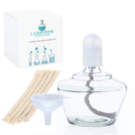 Classic Style Alcohol Burner Lamp Glass Bunsen Burners Lab Equipment Heating 150ml with 5 Free Replacement 6inch Wicks and Funnel