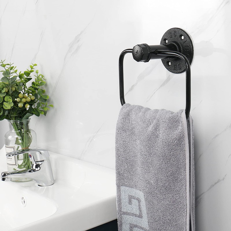 NearMoon 4 Pieces Industrial Pipe Bathroom Hardware Set, Include 18