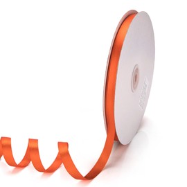 IHKFILAN Satin Ribbon in Tarrid Orange (10 mm x 91.44 m) Matt Shiny Gift Ribbon for Decorating & Crafts, Weddings, Christenings