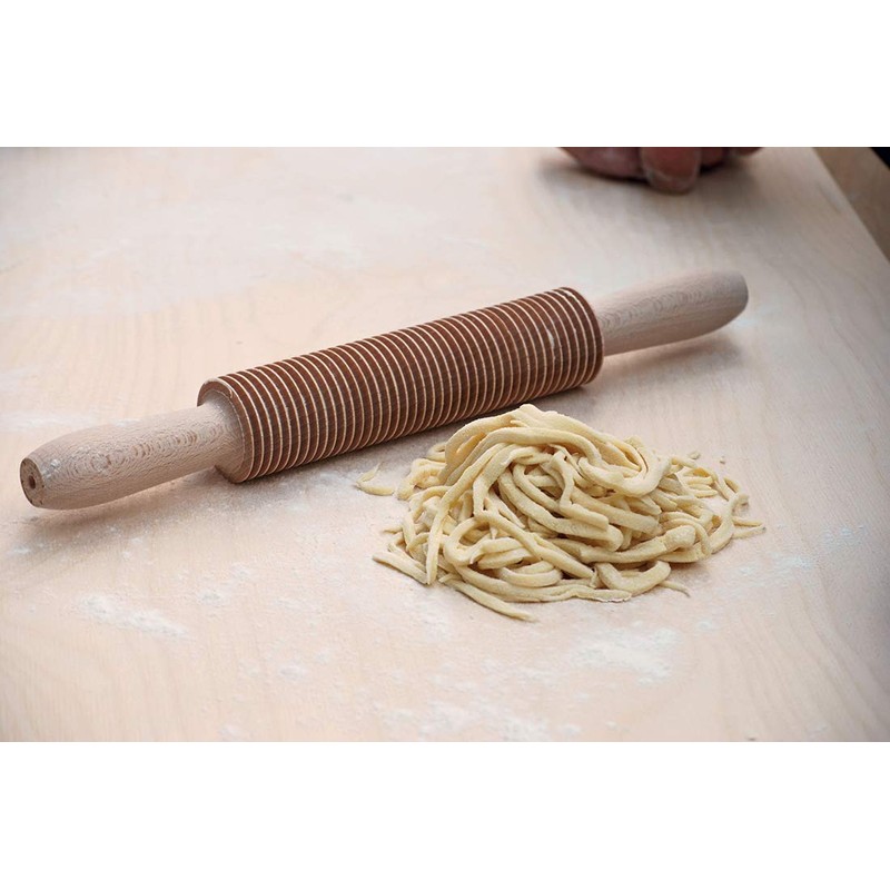 Eppicotispai Beechwood Pappardelle Cutter Rolling Pin