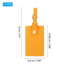 PATIKIL Suitcase Tags for Suitcase, Pack of 2 PU Leather Luggage Tags Privacy Suitcase Labelling Travel Luggage Label Travel Accessories, Orange