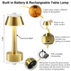 2 Pack Small Cordless Table Lamp, Battery Operated Gold Lamp